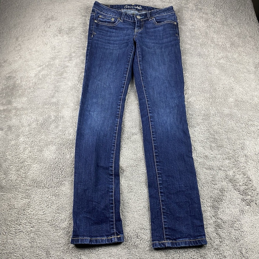 Aeropostale Bayla Skinny Straight Leg‎ Jeans Juniors 0 Short 26x29 Blue